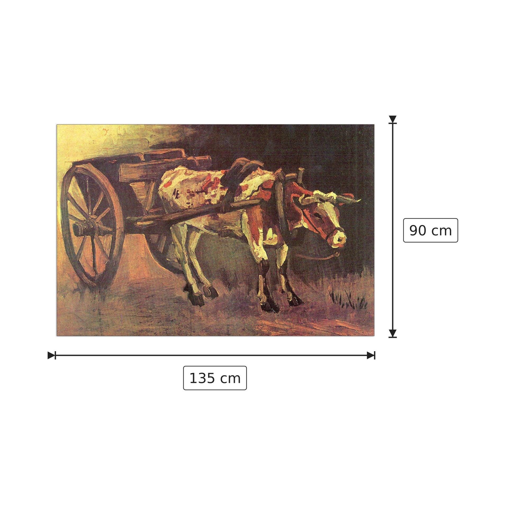 Ox carts with brown Ox - Van Gogh Vincent - cm 135x90 - Pannello in MDF