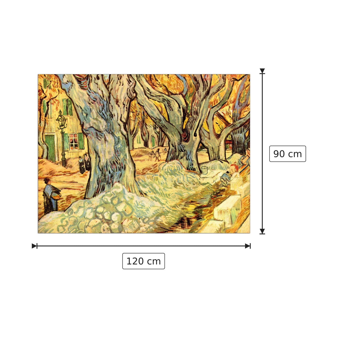 Road workers on the Boulevard Victor Hugo in Saint-ReÌmy - Van Gogh Vincent - cm 120x90 - Pannello in MDF
