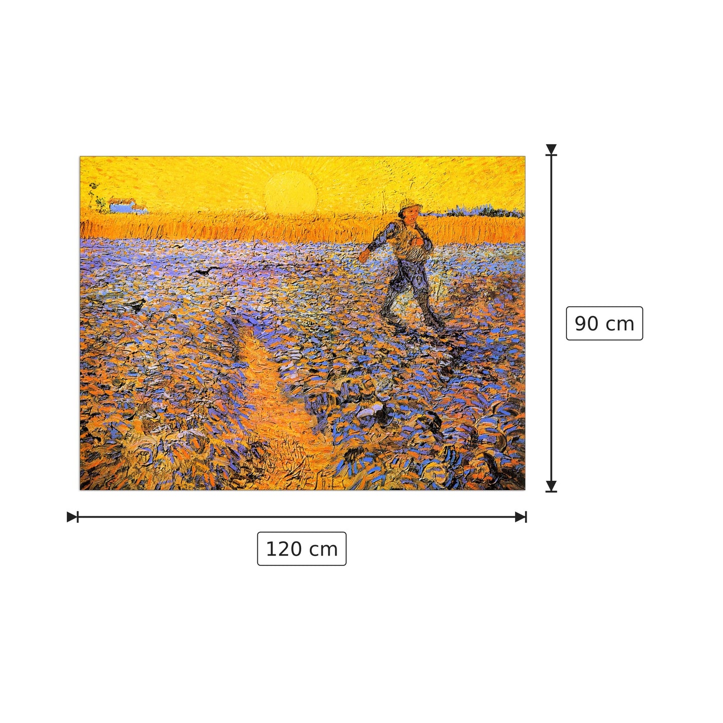 Sower under the Sun - Van Gogh Vincent - cm 120x90 - Pannello in MDF
