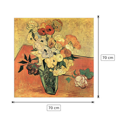 Still Life with Japanese vase, roses and anemones - Van Gogh Vincent - cm 70x70 - Pannello in MDF
