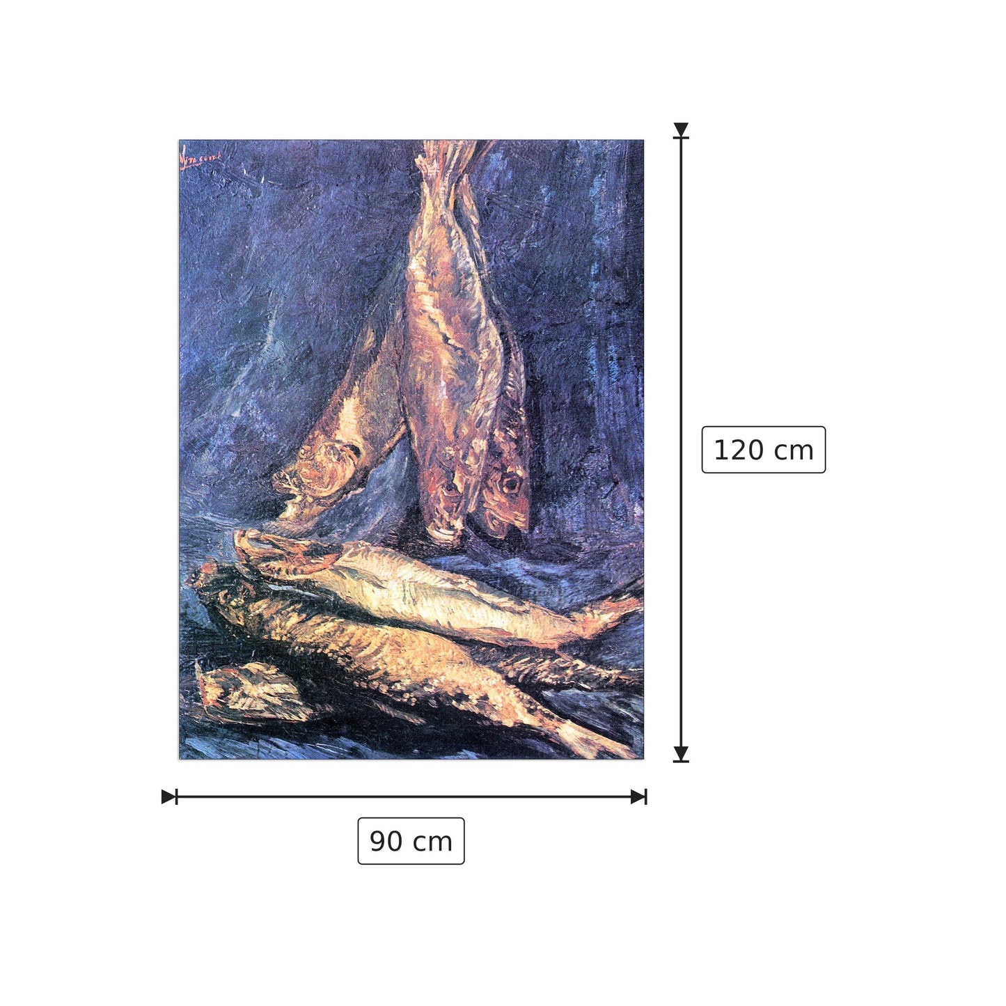 Still Life with kipper - Van Gogh Vincent - cm 90x120 - Pannello in MDF