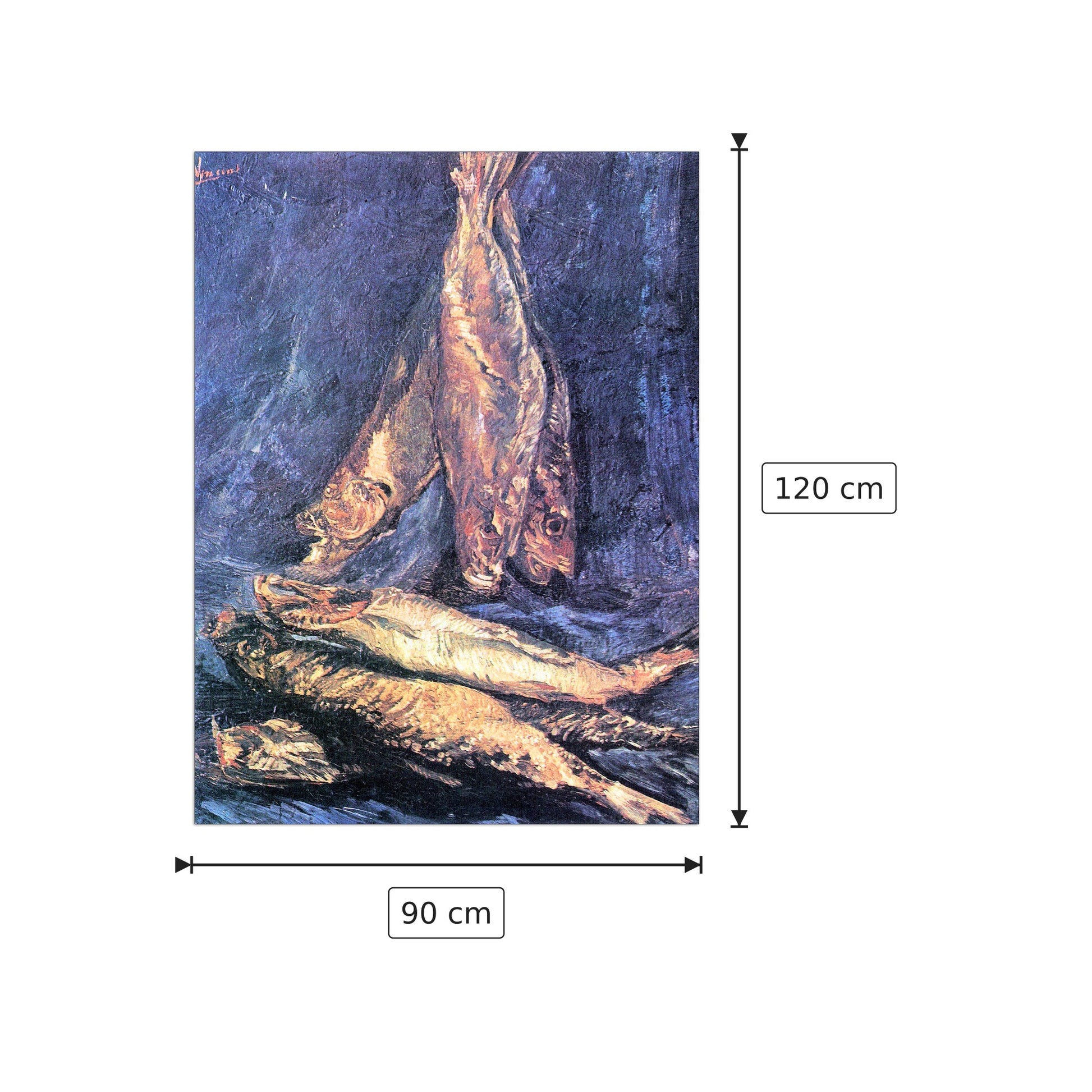 Still Life with kipper - Van Gogh Vincent - cm 90x120 - Pannello in MDF