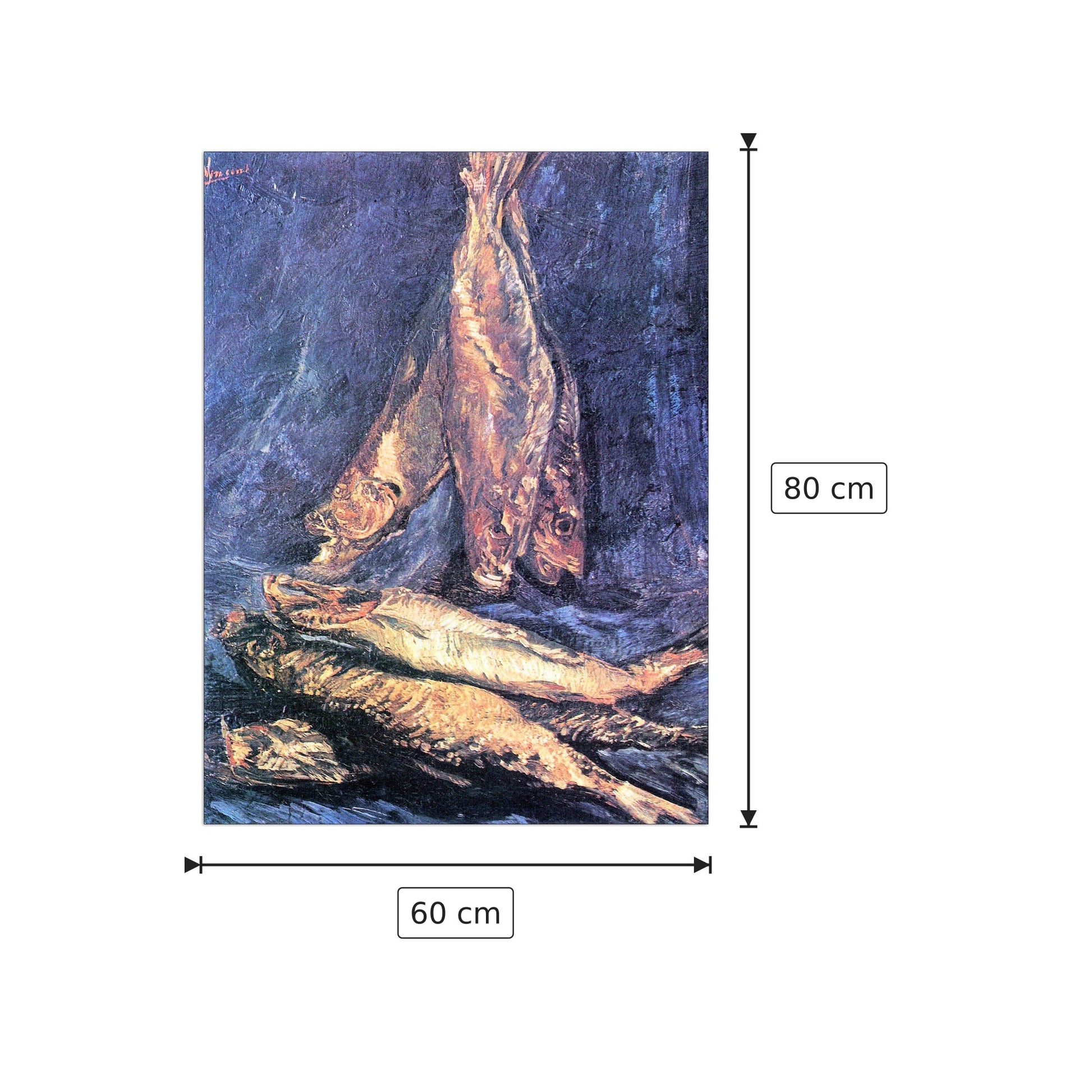 Still Life with kipper - Van Gogh Vincent - cm 60x80 - Pannello in MDF