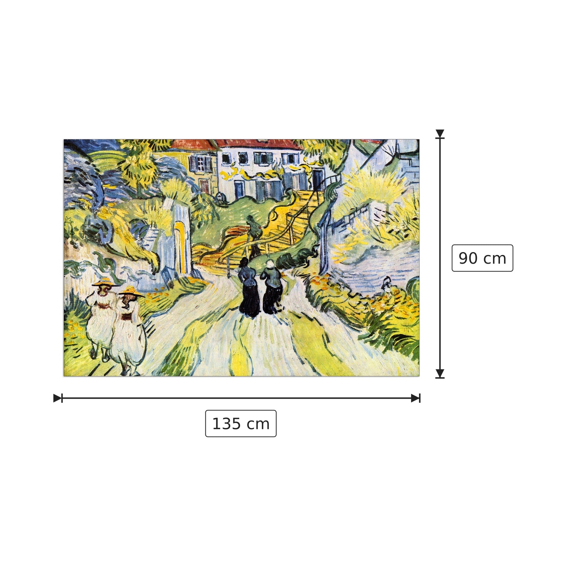 Street and road in Auver - Van Gogh Vincent - cm 135x90 - Pannello in MDF