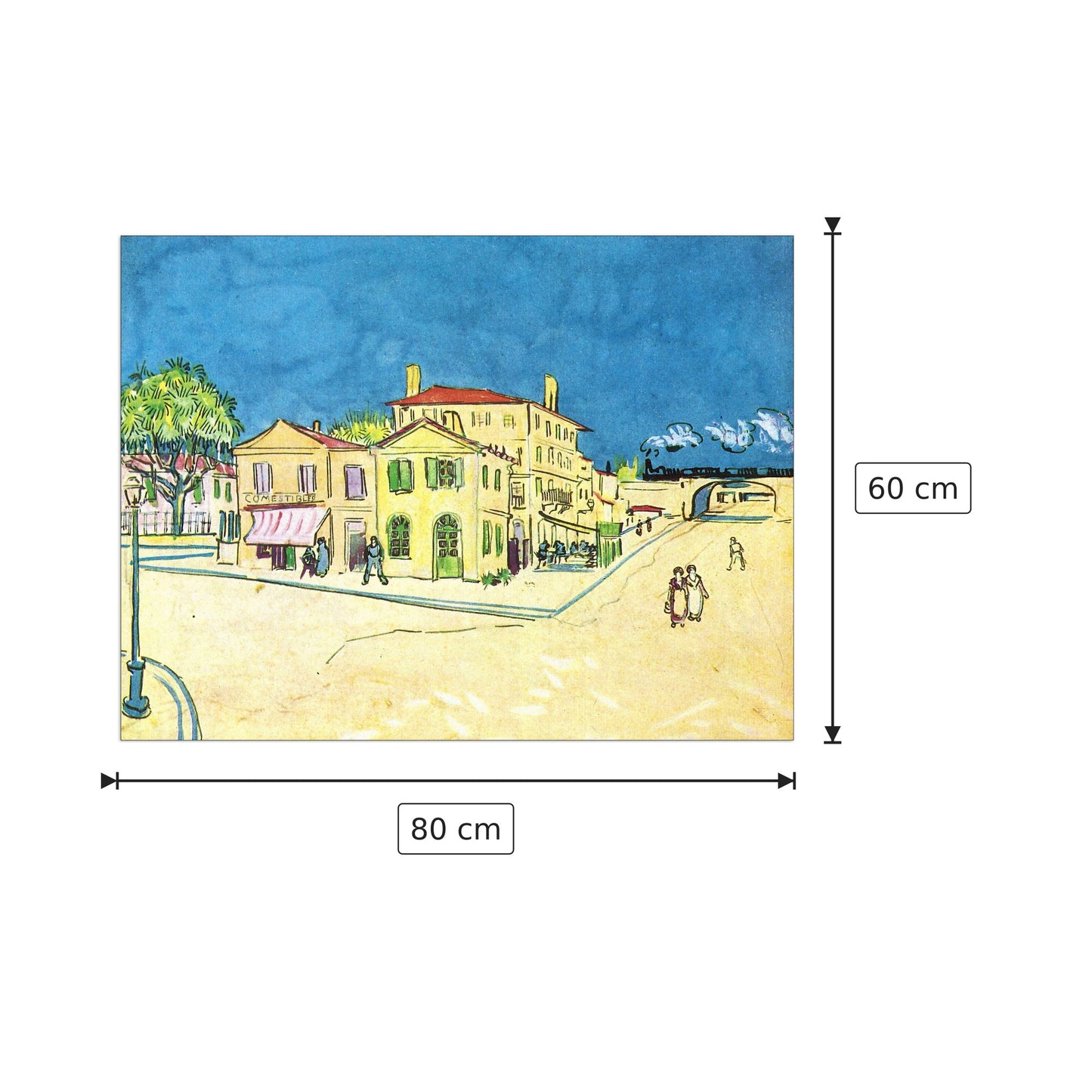 Study on Vincent's House in Arles - Van Gogh Vincent - cm 80x60 - Pannello in MDF