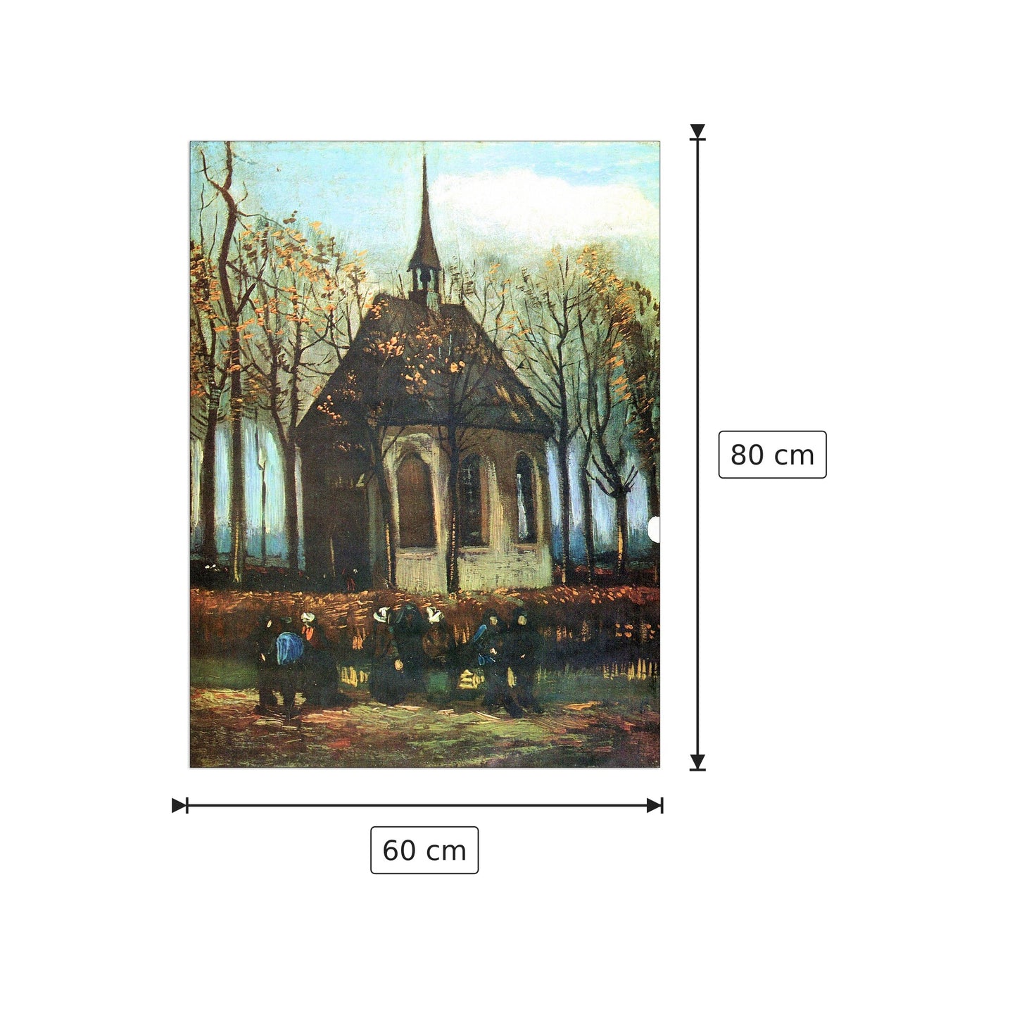 The Church of Nuenen - Van Gogh Vincent - cm 60x80 - Pannello in MDF