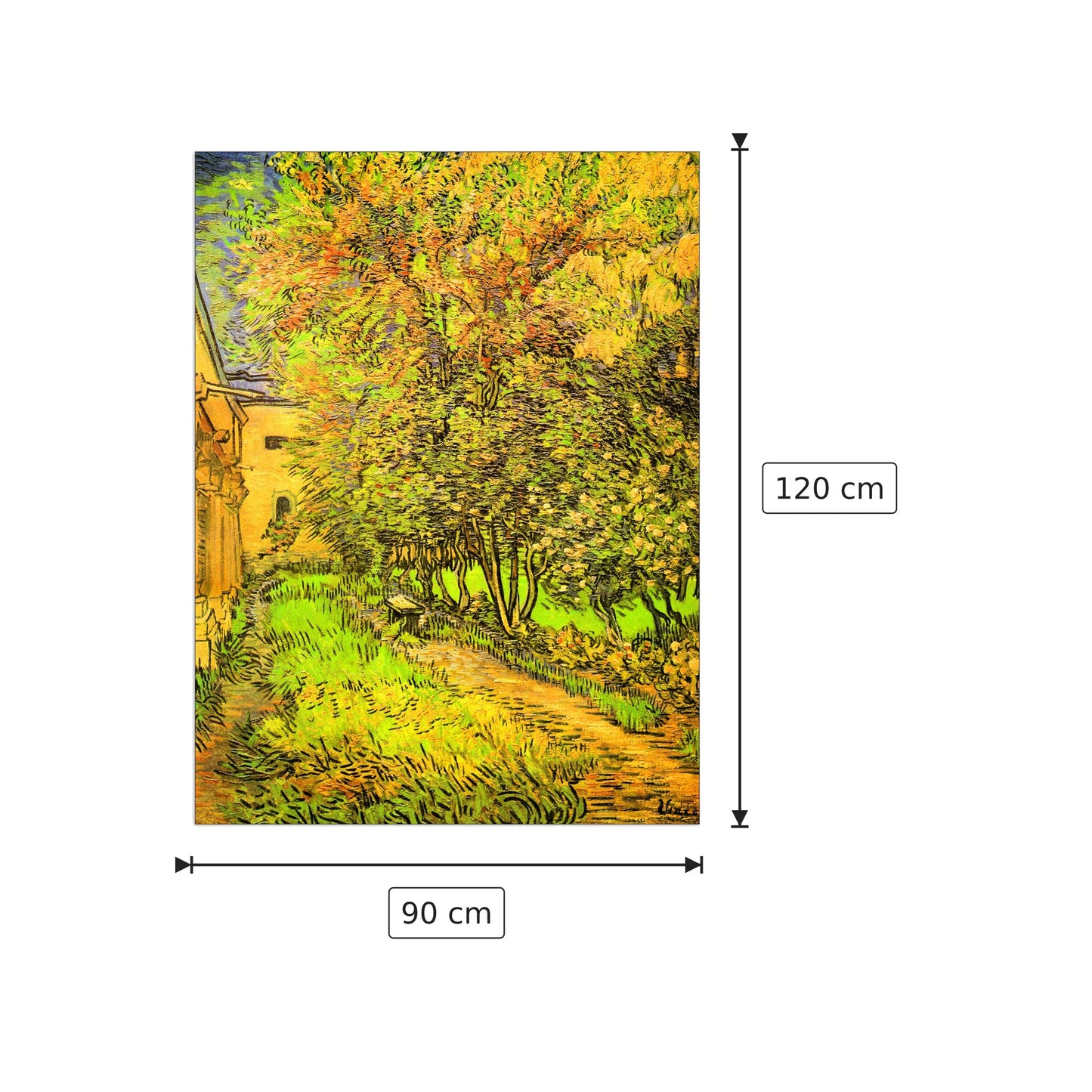 The Garden of the Clinic of Saint-ReÌmy - Van Gogh Vincent - cm 90x120 - Pannello in MDF