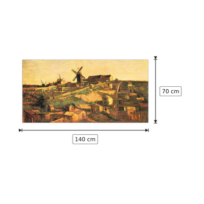 The Montmartre hill with windmills - Van Gogh Vincent - cm 140x70 - Pannello in MDF