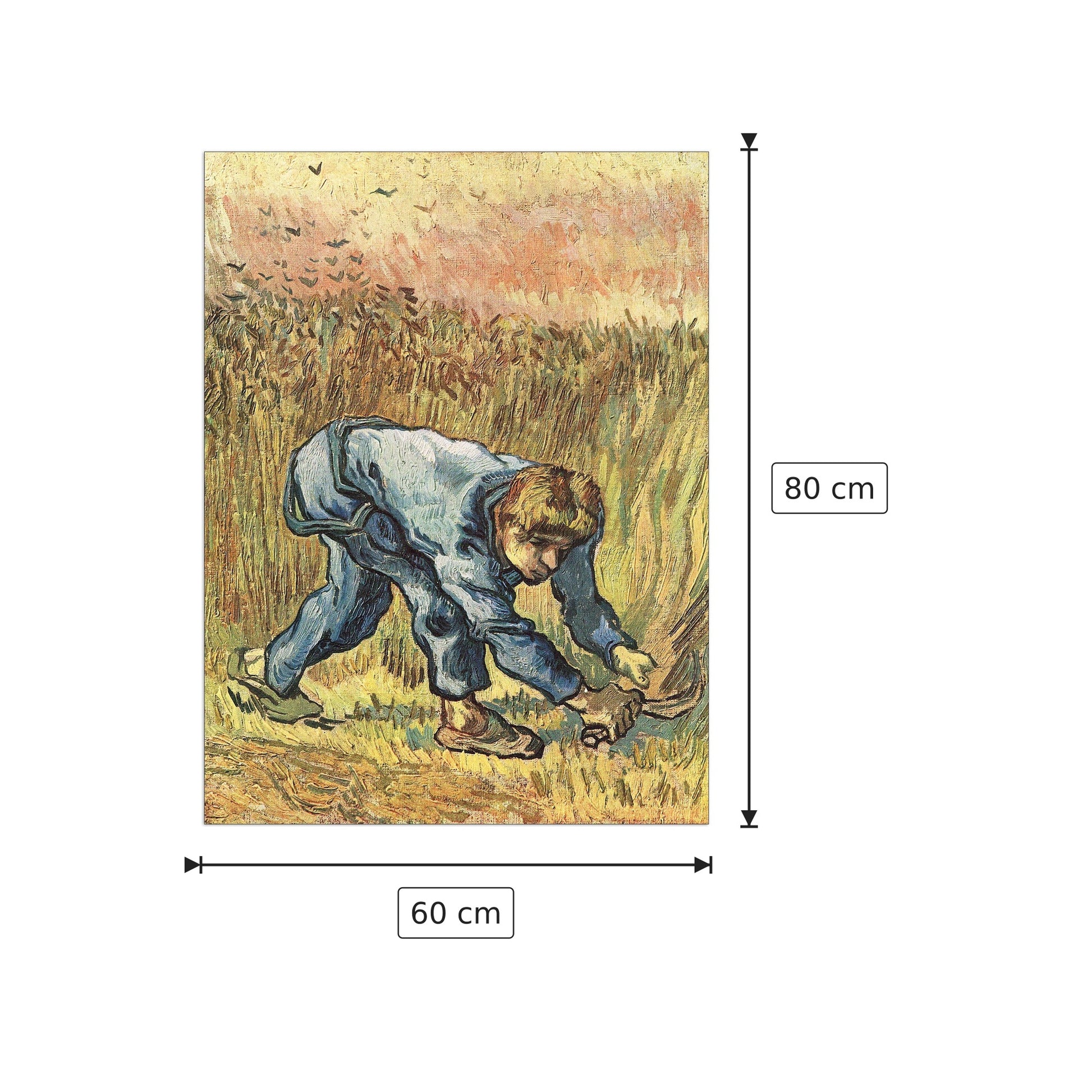 The mower with sickle - Van Gogh Vincent - cm 60x80 - Pannello in MDF