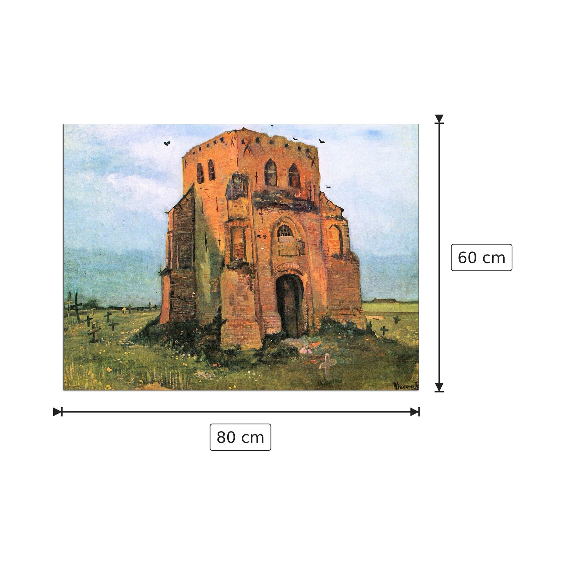 The old cemetery in Nuenen - Van Gogh Vincent - cm 80x60 - Pannello in MDF