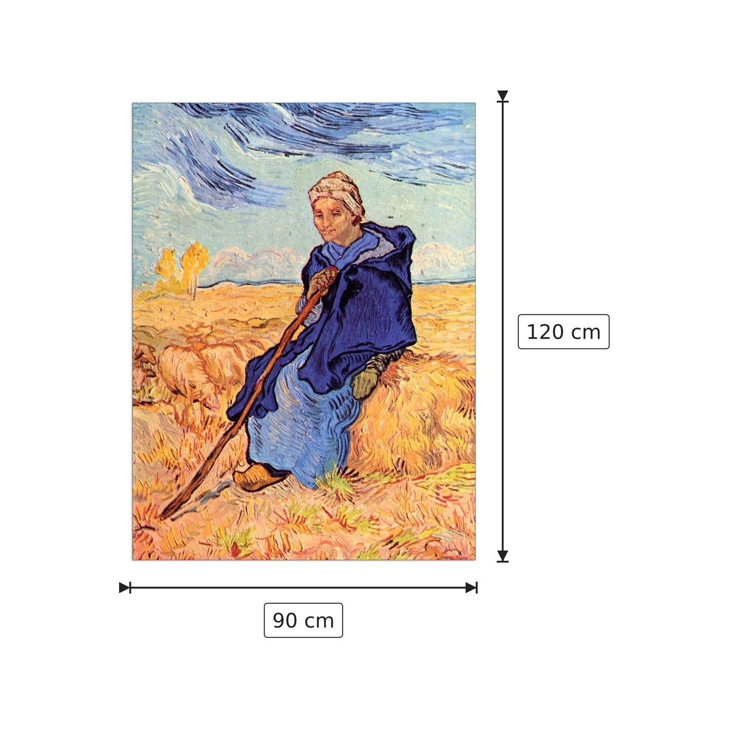 The shepherdess - Van Gogh Vincent - cm 90x120 - Pannello in MDF