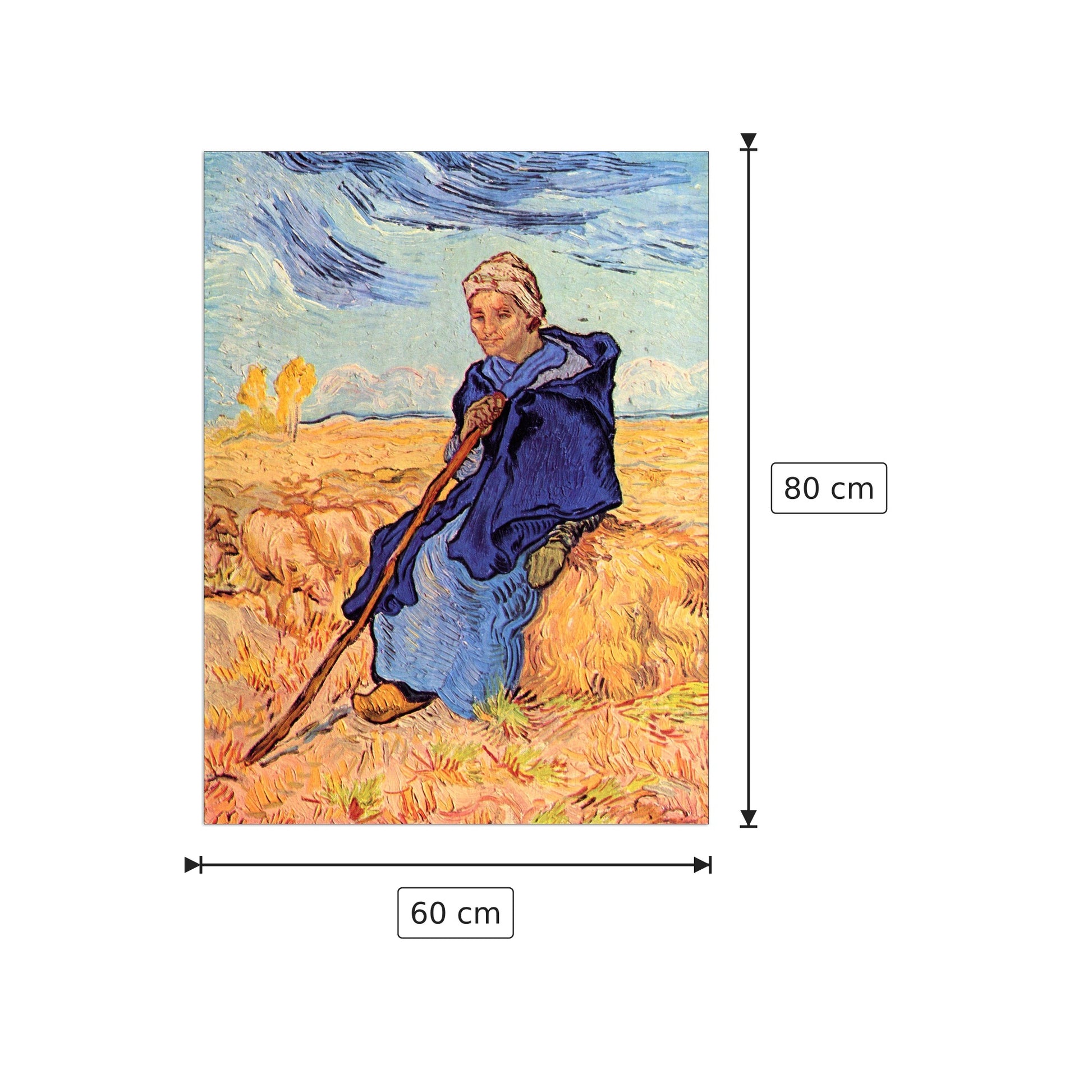 The shepherdess - Van Gogh Vincent - cm 60x80 - Pannello in MDF