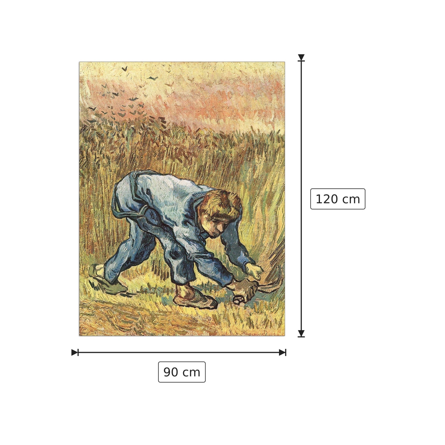 The sower with sickle - Van Gogh Vincent - cm 90x120 - Pannello in MDF