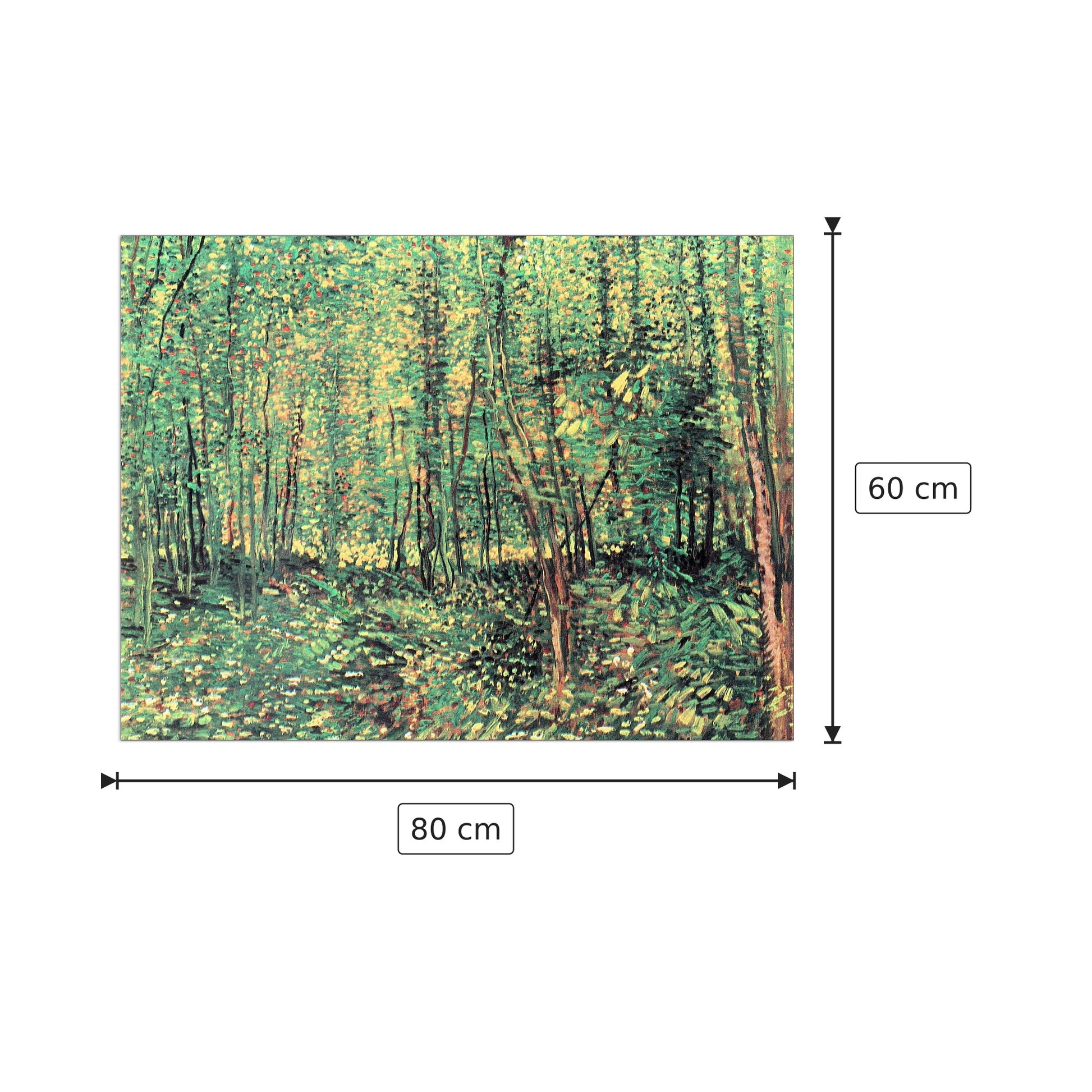 Trees and undergrowth - Van Gogh Vincent - cm 80x60 - Pannello in MDF