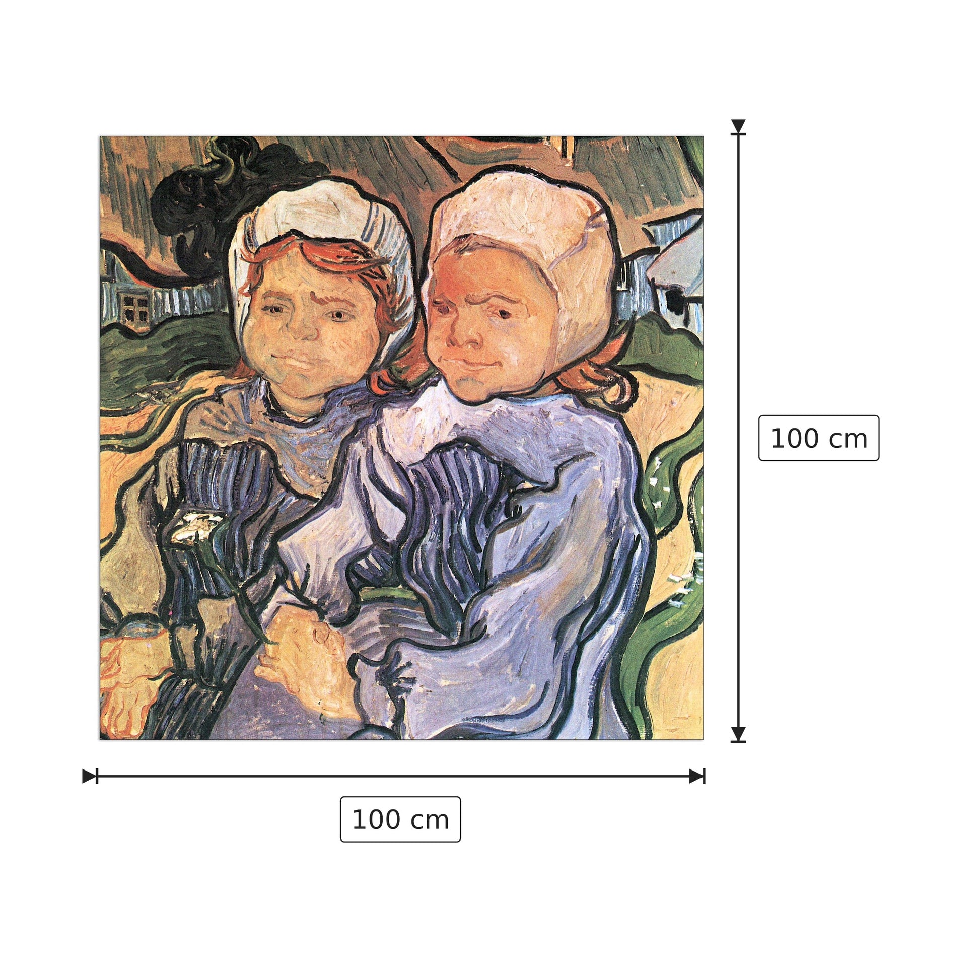 Two Children I - Van Gogh Vincent - cm 100x100 - Pannello in MDF