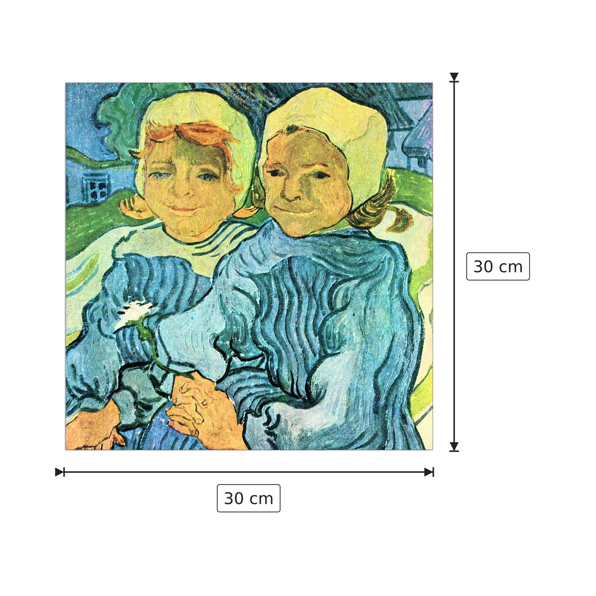 Two Children II - Van Gogh Vincent - cm 30x30 - Pannello in MDF