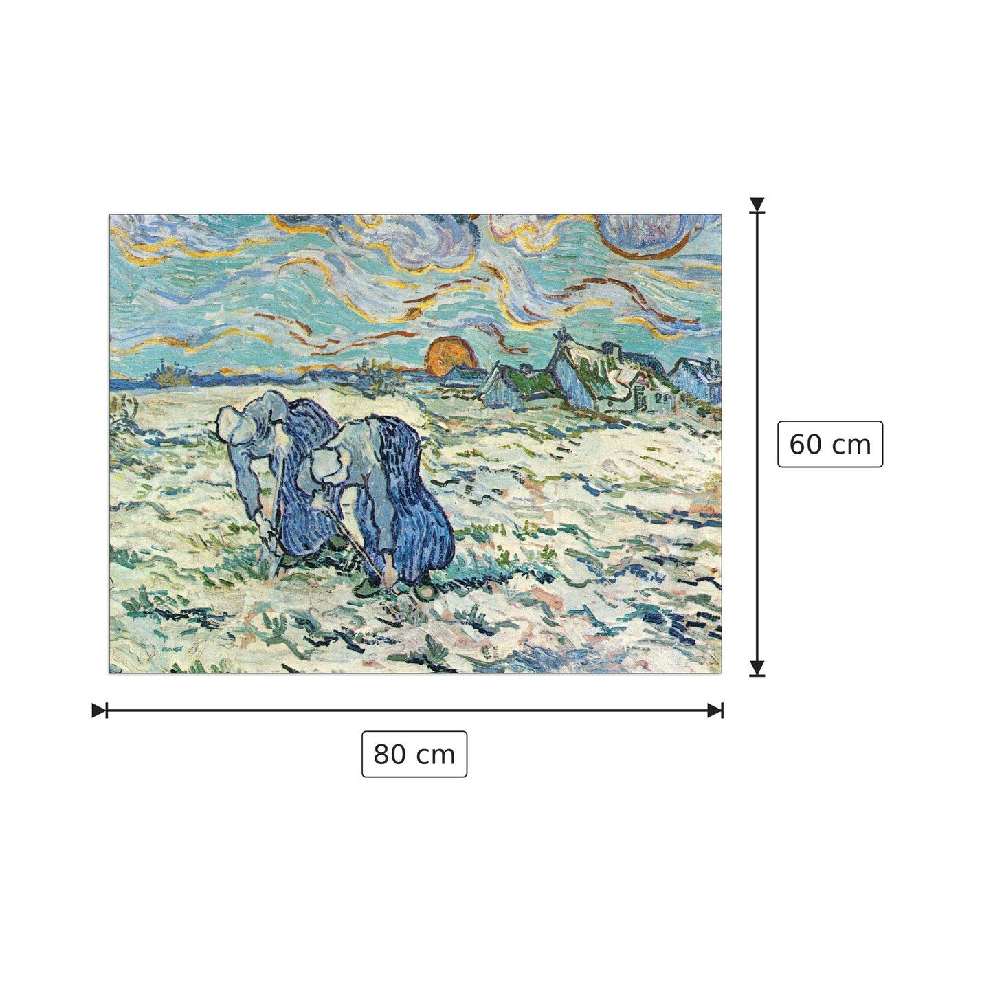 Two digging a grave in the snow - Van Gogh Vincent - cm 80x60 - Pannello in MDF