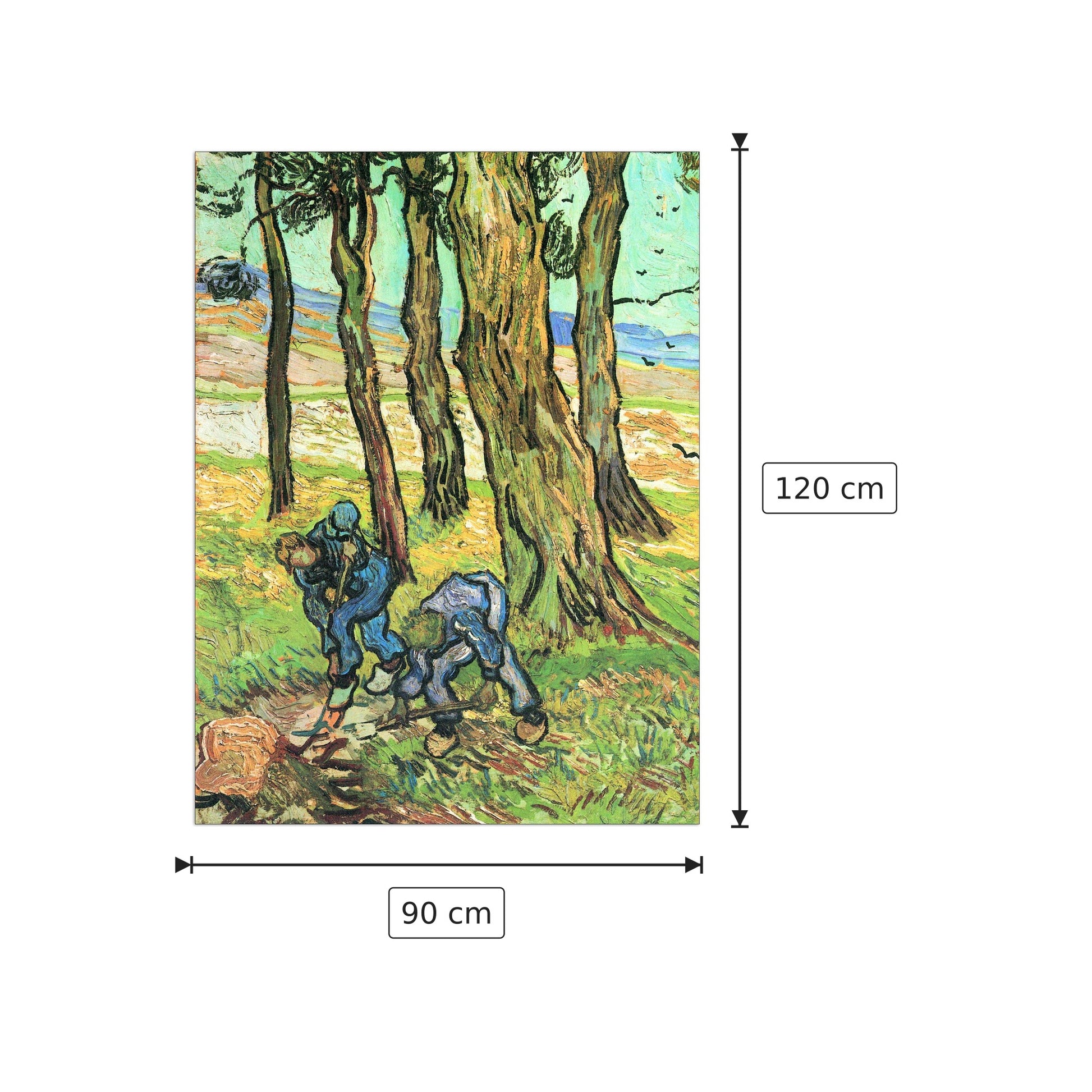 Two men in digging out a tree stump - Van Gogh Vincent - cm 90x120 - Pannello in MDF