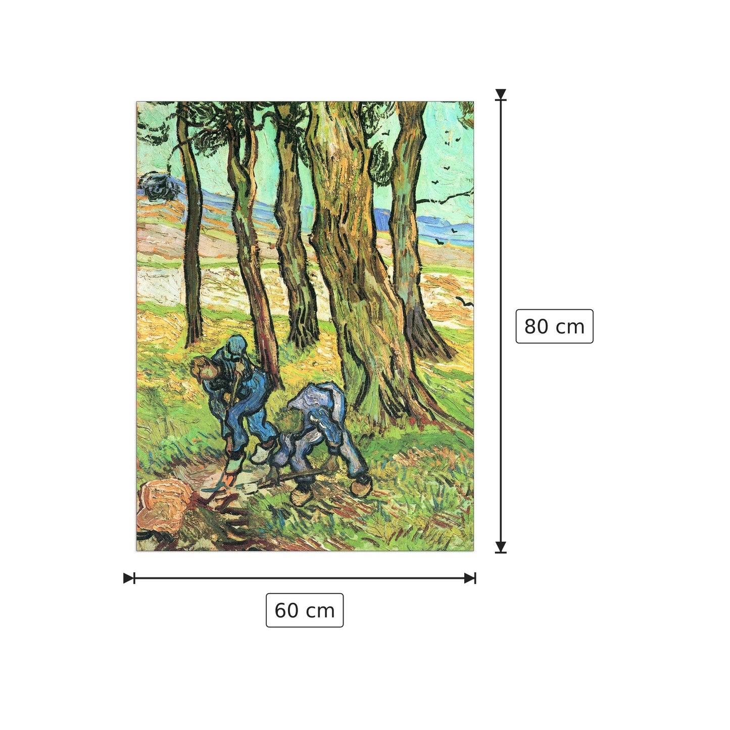 Two men in digging out a tree stump - Van Gogh Vincent - cm 60x80 - Pannello in MDF