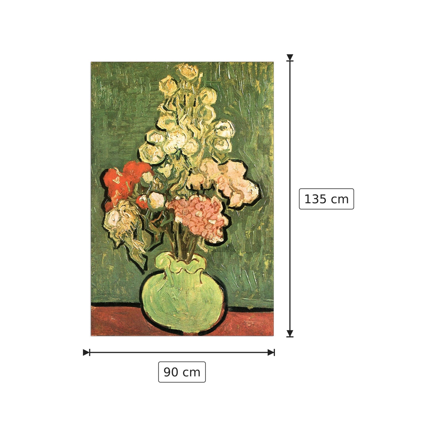 Vase with Roses - Van Gogh Vincent - cm 90x135 - Pannello in MDF