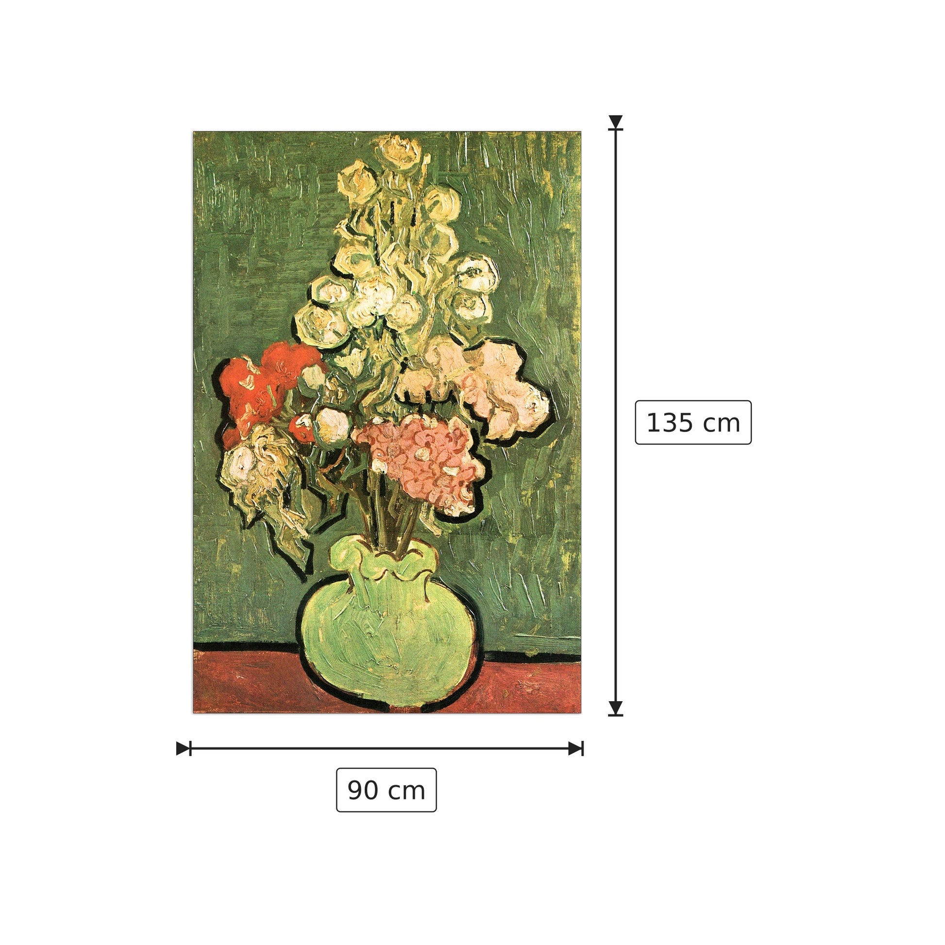 Vase with Roses - Van Gogh Vincent - cm 90x135 - Pannello in MDF