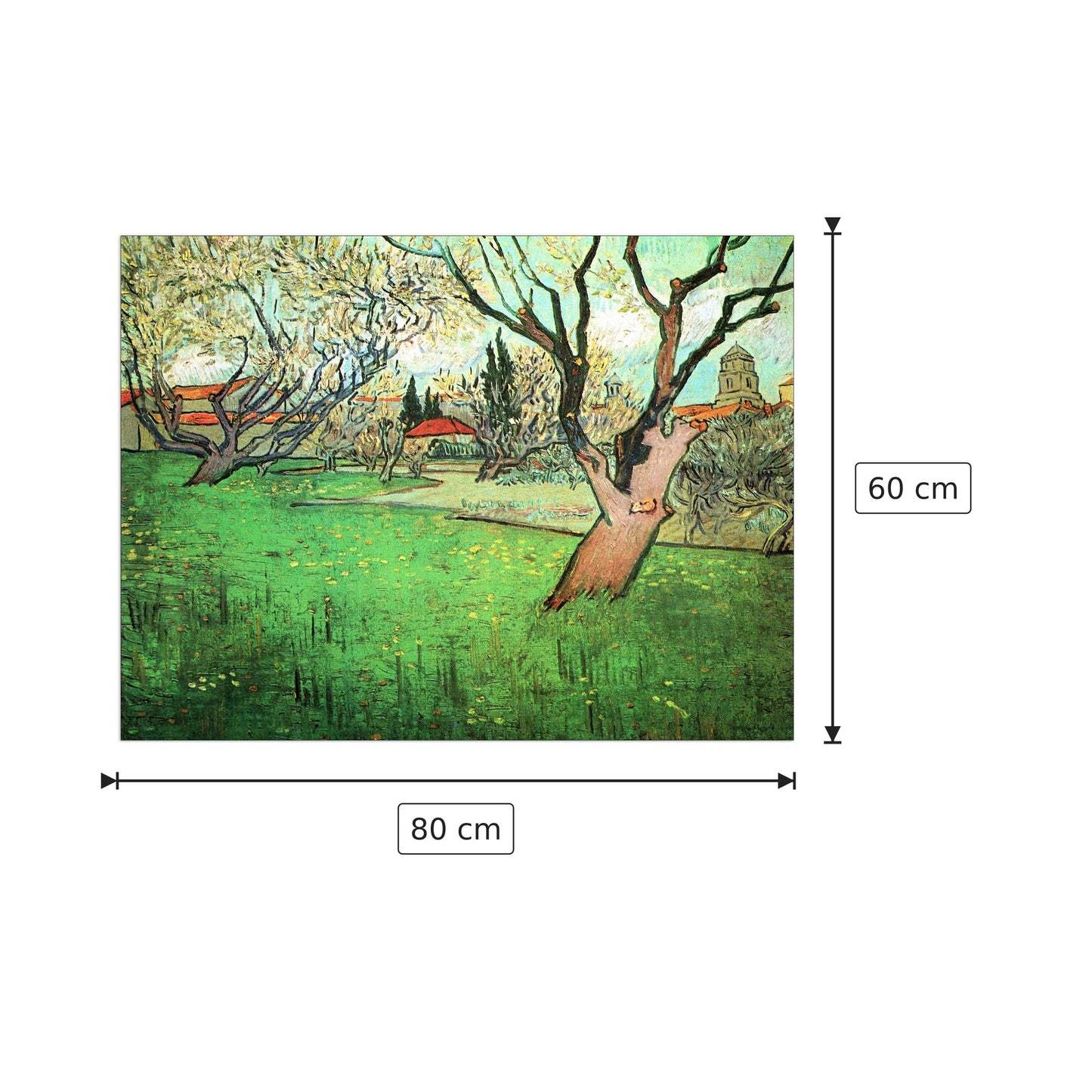 View of Arles with flowering tree - Van Gogh Vincent - cm 80x60 - Pannello in MDF