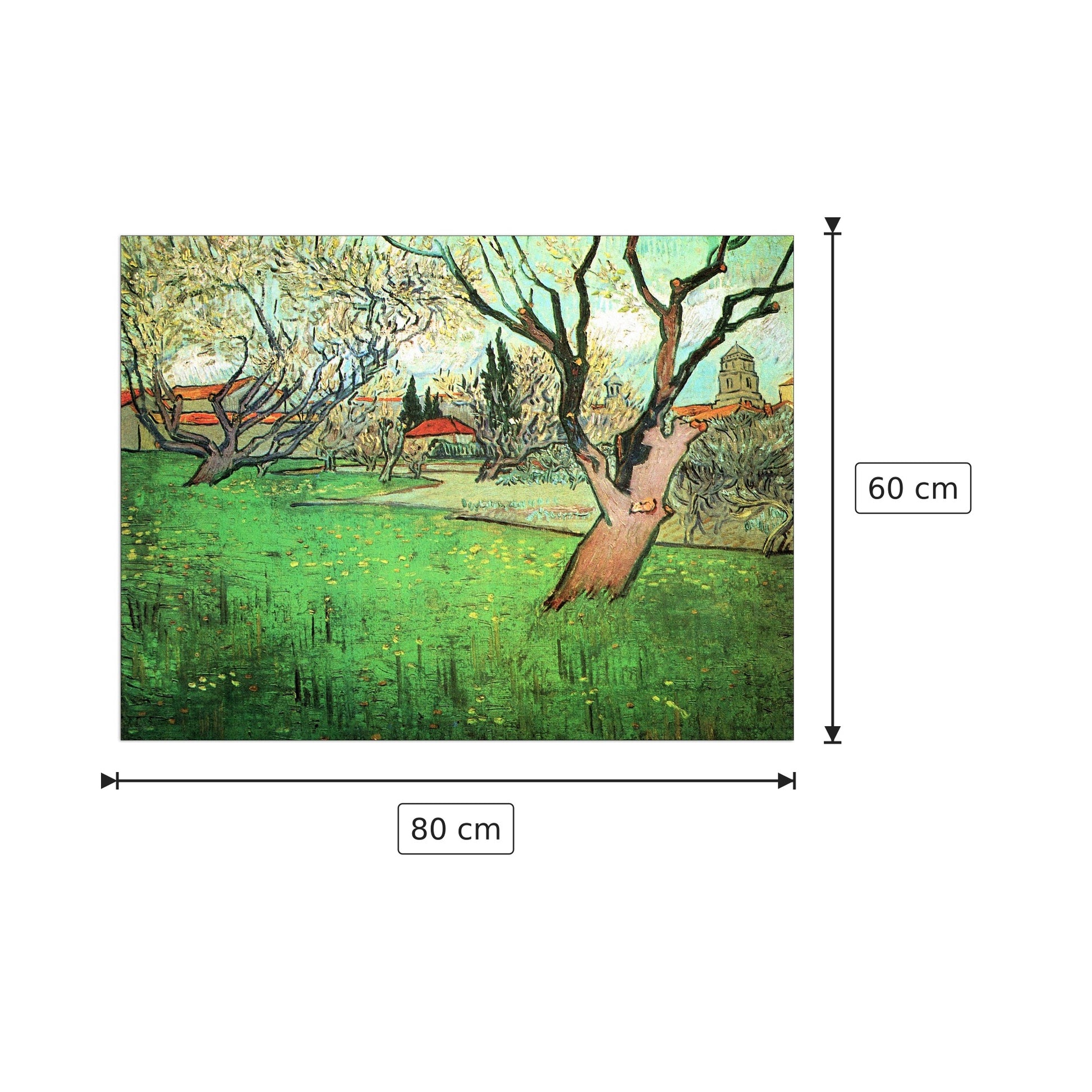 View of Arles with flowering tree - Van Gogh Vincent - cm 80x60 - Pannello in MDF