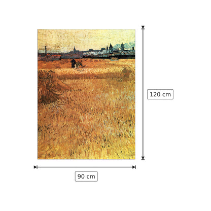 Wheat field with a view of Arles - Van Gogh Vincent - cm 90x120 - Pannello in MDF