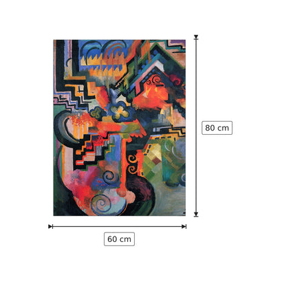 Colored composition (Hommage aÌ? Sebastin Johann Bach) - Macke August - cm 60x80 - Pannello in MDF