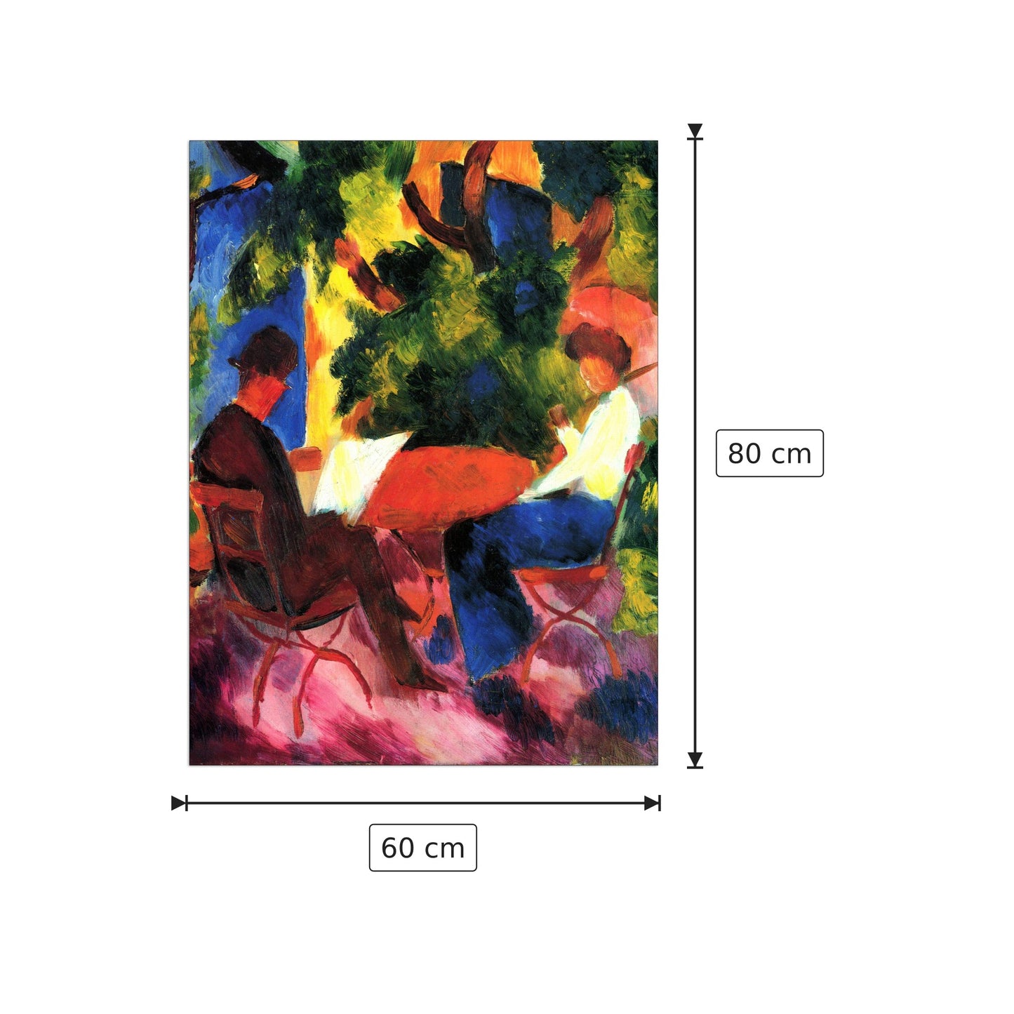 Couple at the garden table - Macke August - cm 60x80 - Pannello in MDF