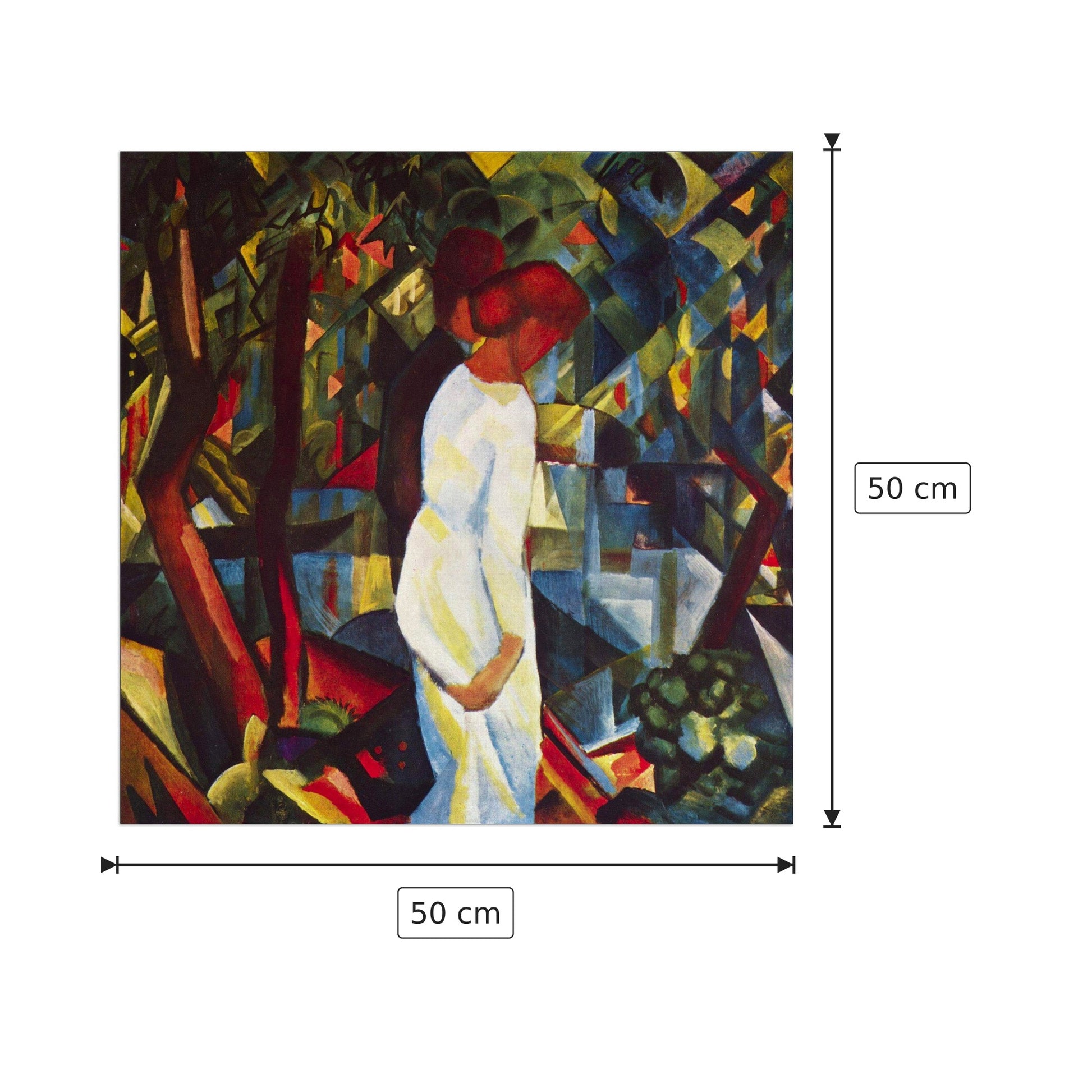 Couple in the forest - Macke August - cm 50x50 - Pannello in MDF
