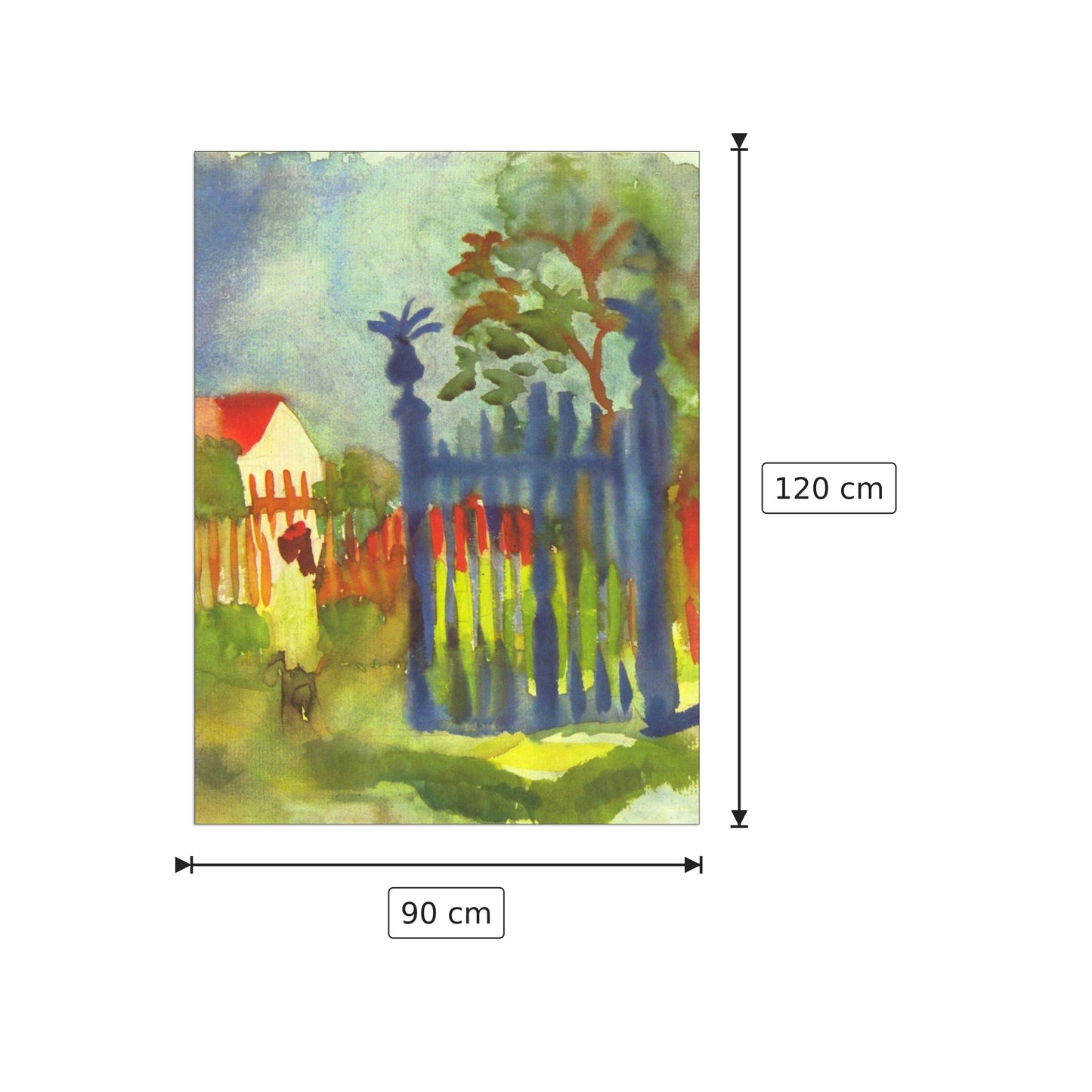 Garden gate - Macke August - cm 90x120 - Pannello in MDF