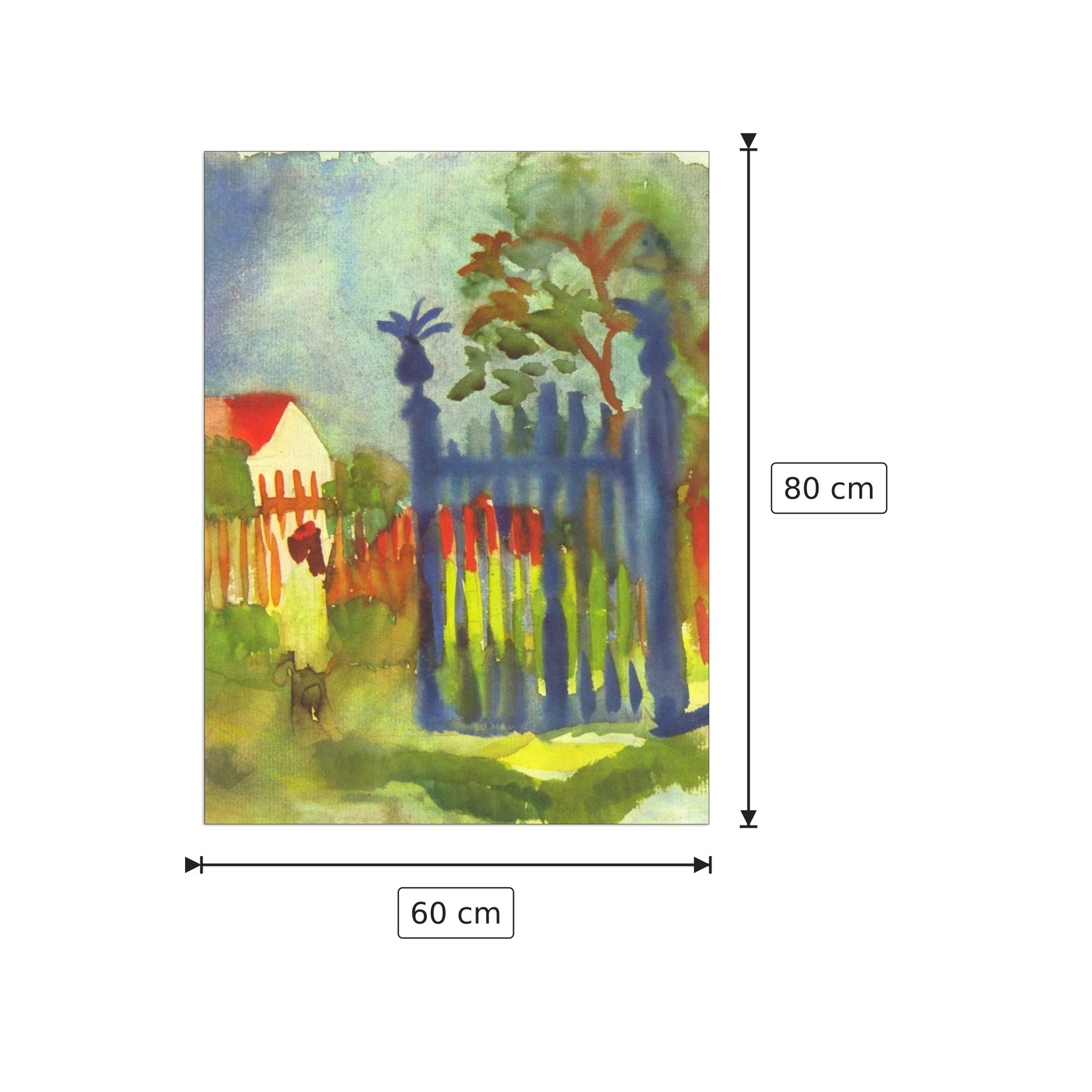 Garden gate - Macke August - cm 60x80 - Pannello in MDF