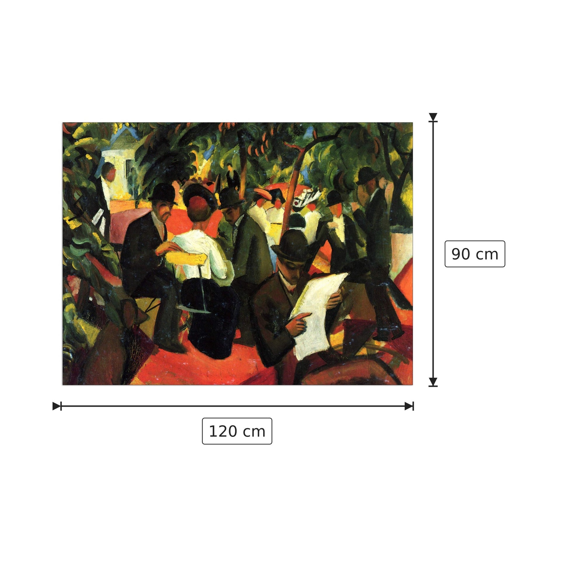 Garden Restaurant - Macke August - cm 120x90 - Pannello in MDF