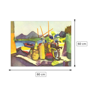 Landscape at Hammamet - Macke August - cm 80x60 - Pannello in MDF