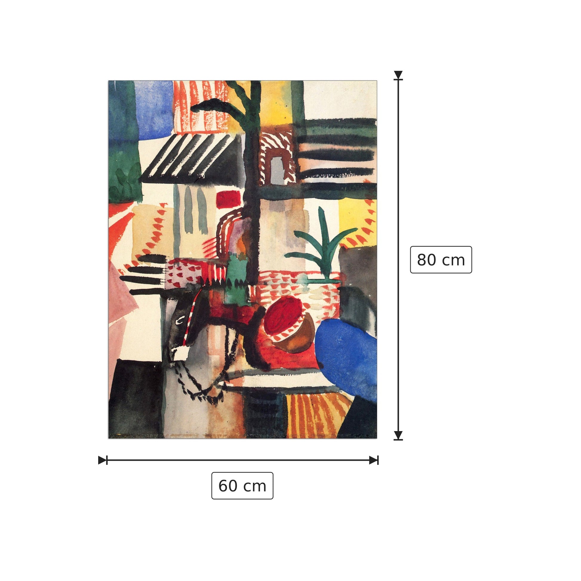 Man with a donkey - Macke August - cm 60x80 - Pannello in MDF