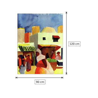 Market in Algier - Macke August - cm 90x120 - Pannello in MDF