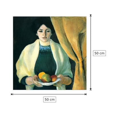 Portrait with apples (portrait of the wife of the artist) - Macke August - cm 50x50 - Pannello in MDF
