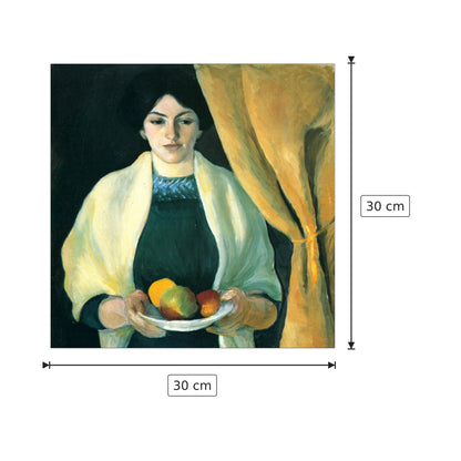 Portrait with apples (portrait of the wife of the artist) - Macke August - cm 30x30 - Pannello in MDF