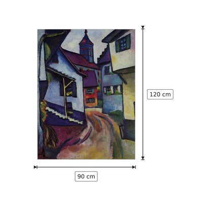 Street with a church in Kandern - Macke August - cm 90x120 - Pannello in MDF