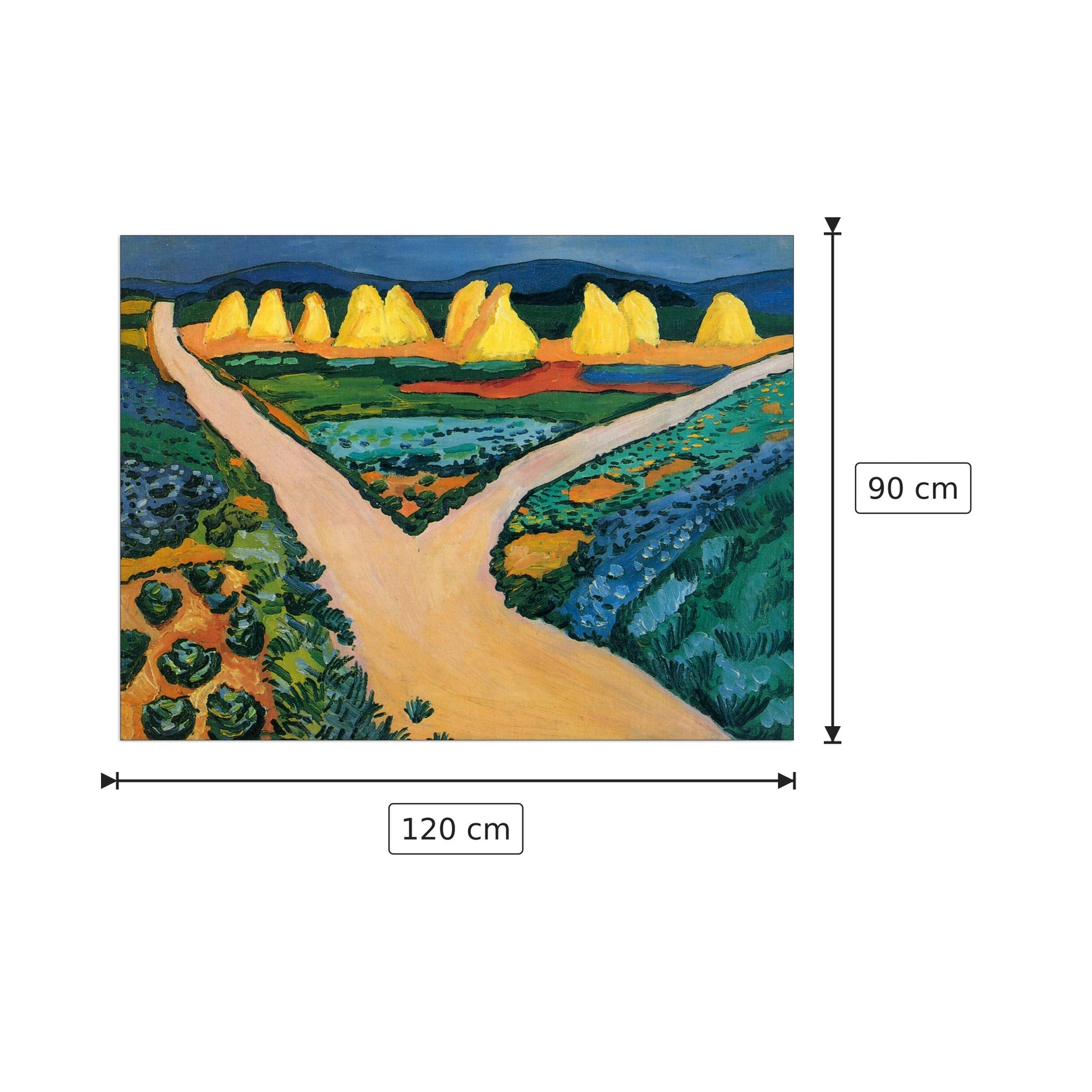 Vegetable Fields - Macke August - cm 120x90 - Pannello in MDF