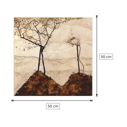 Autumn sun and trees - Schiele Egon - cm 50x50 - Pannello in MDF