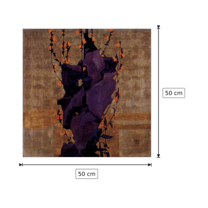 Stylized floral before decorative background, style of life - Schiele Egon - cm 50x50 - Pannello in MDF