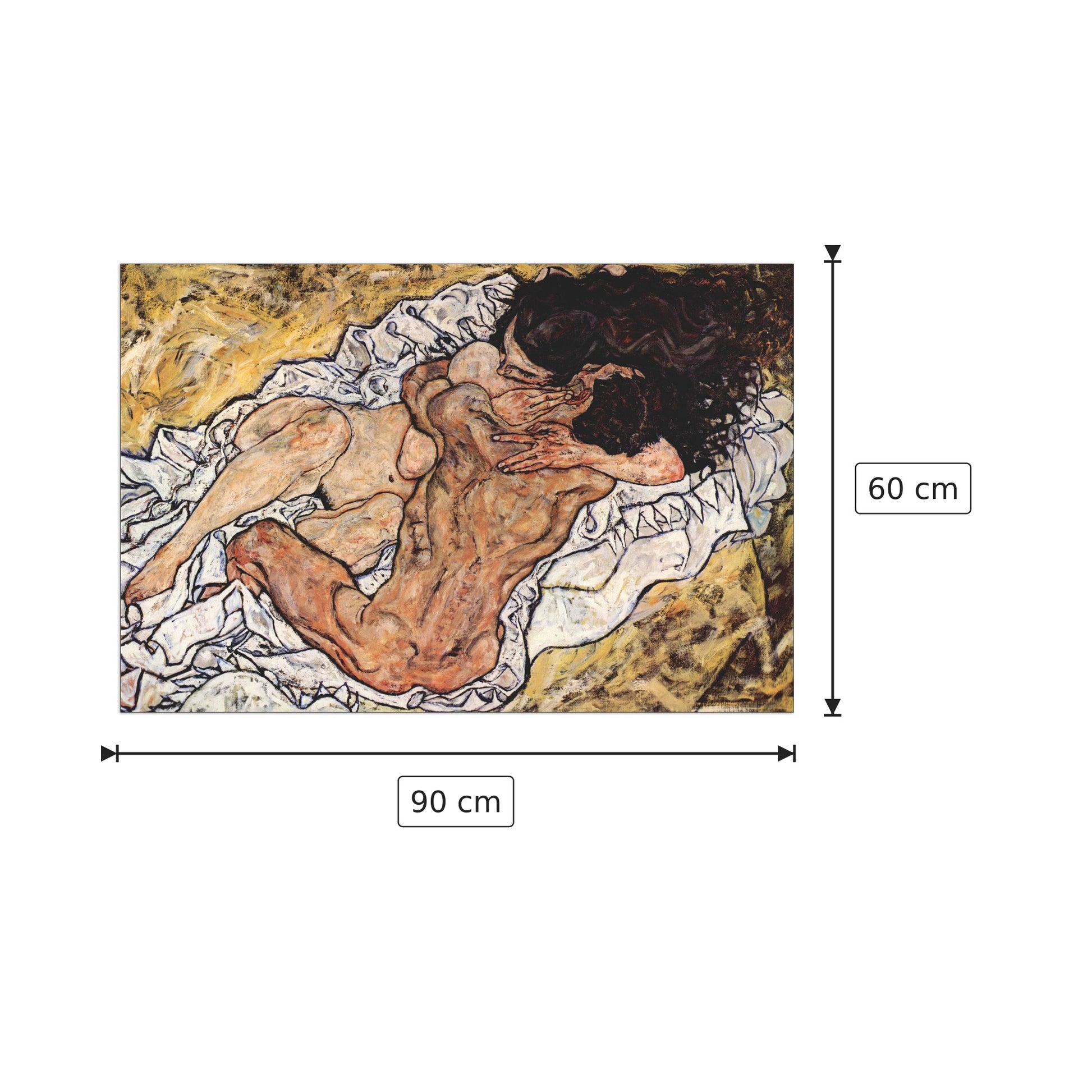 The Embrace - Schiele Egon - cm 90x60 - Pannello in MDF
