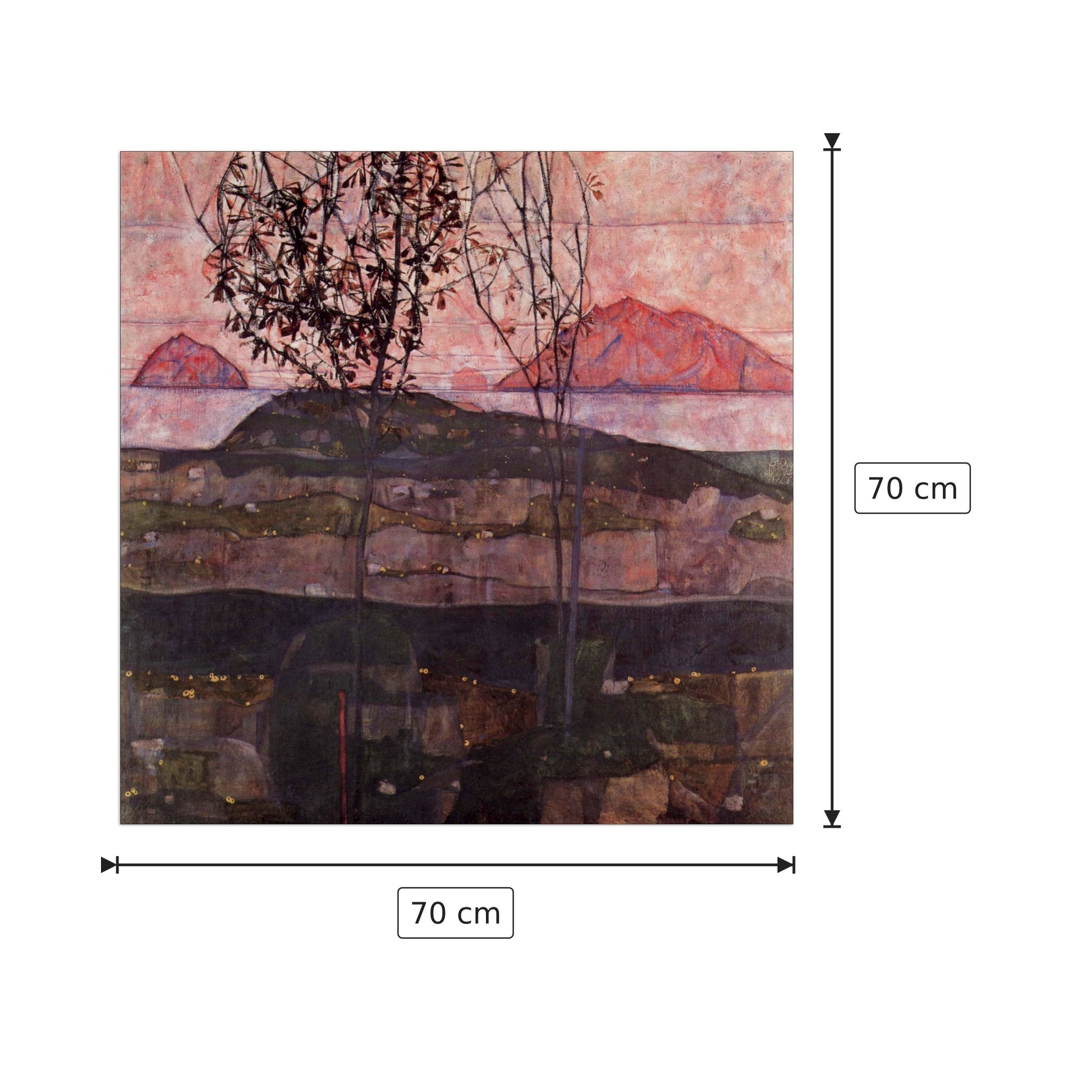 Underground Sun - Schiele Egon - cm 70x70 - Pannello in MDF