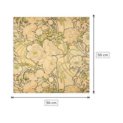 Peonies - Mucha Alphonse - cm 50x50 - Pannello in MDF