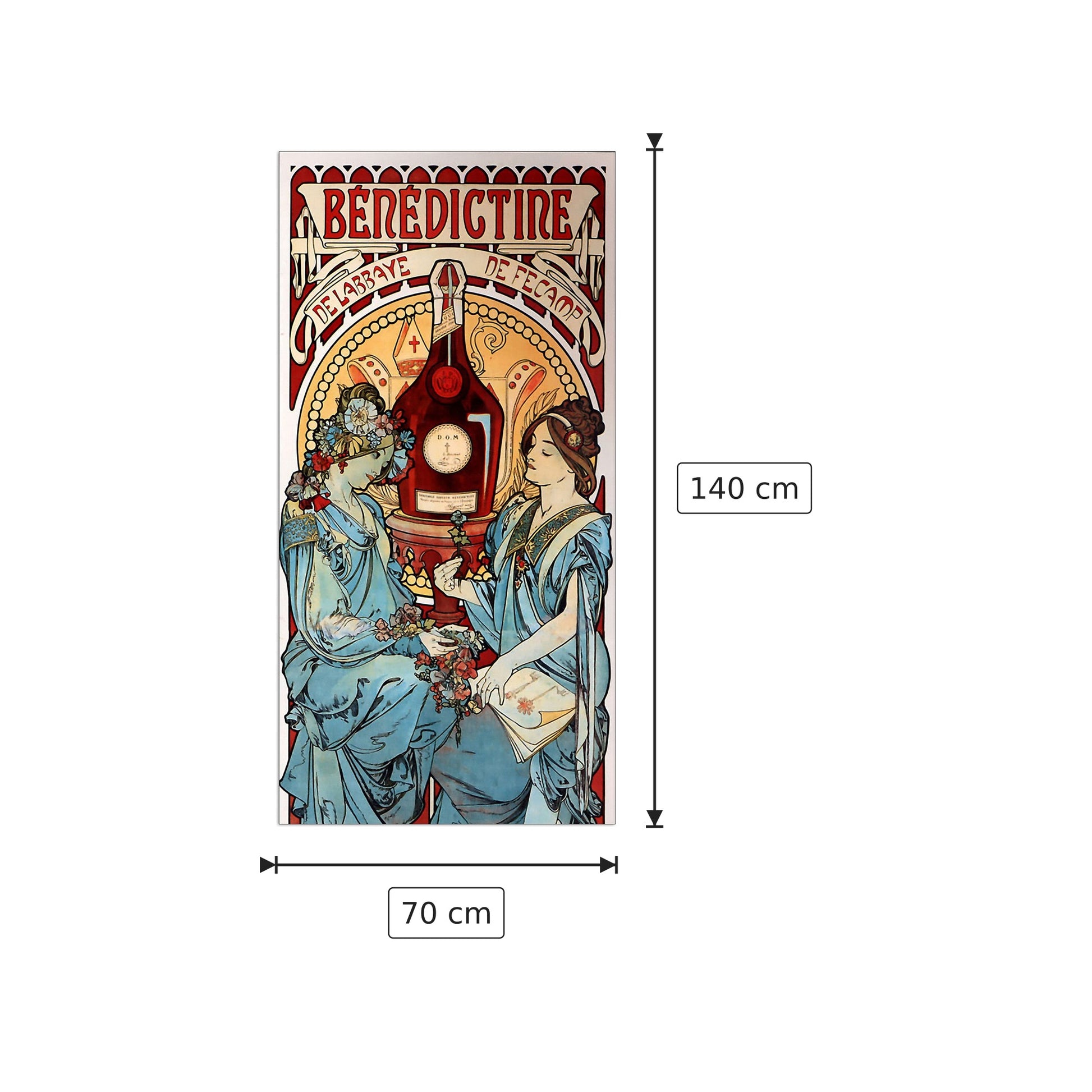 Benedictine - Mucha Alphonse - cm 70x140 - Pannello in MDF