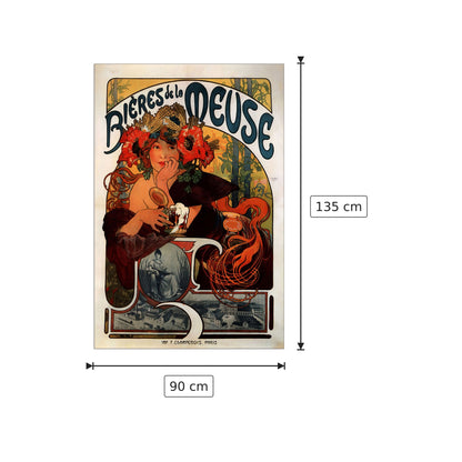 Bieres de la Meuse - Mucha Alphonse - cm 90x135 - Pannello in MDF