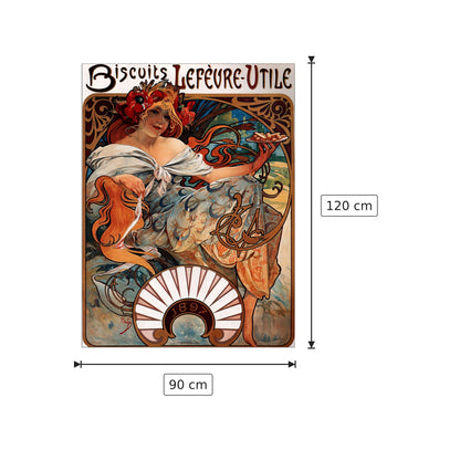Buscuits, Lefevre-Utile - Mucha Alphonse - cm 90x120 - Pannello in MDF