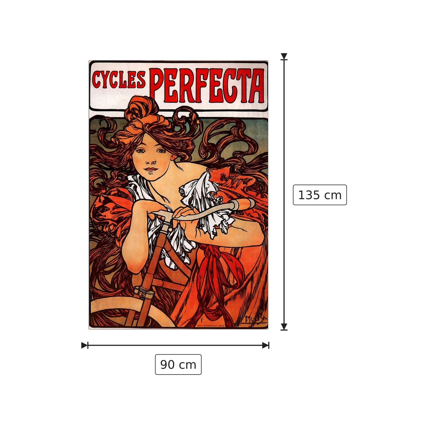 Cycles Perfecta - Mucha Alphonse - cm 90x135 - Pannello in MDF